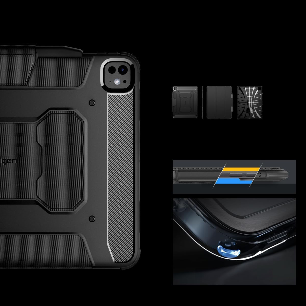 Etui Spigen Rugged Armor Pro do iPad Pro 13" 7 gen. 2024, czarne